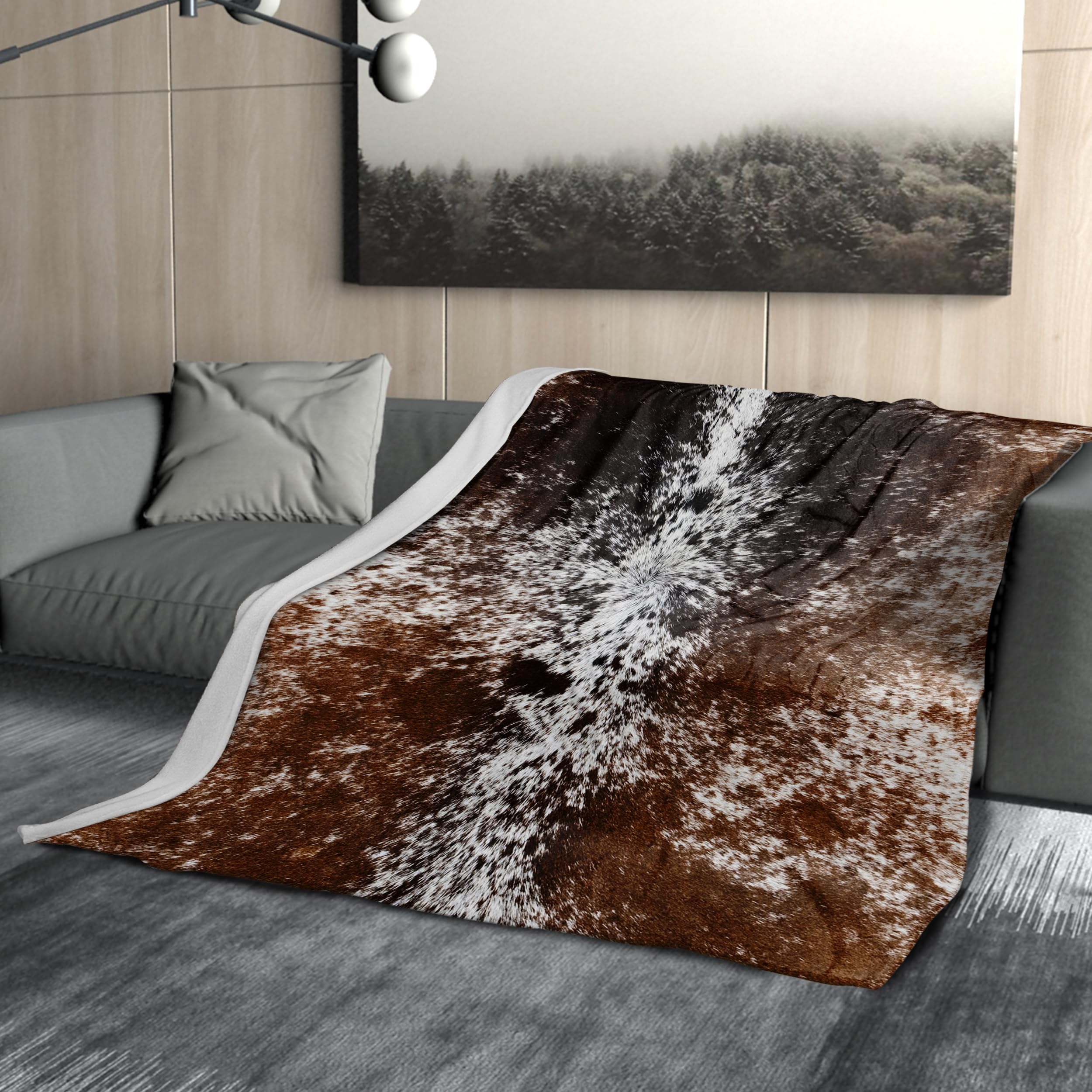 Amazon.com: Cow Print Blanket Soft Flannel Lightweight Cowhide